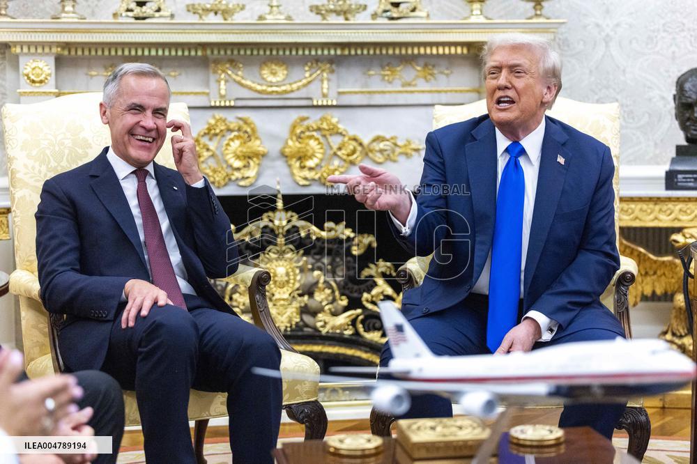 US President Donald J. Trump meets with Canadian Prime Minister Mark Carney