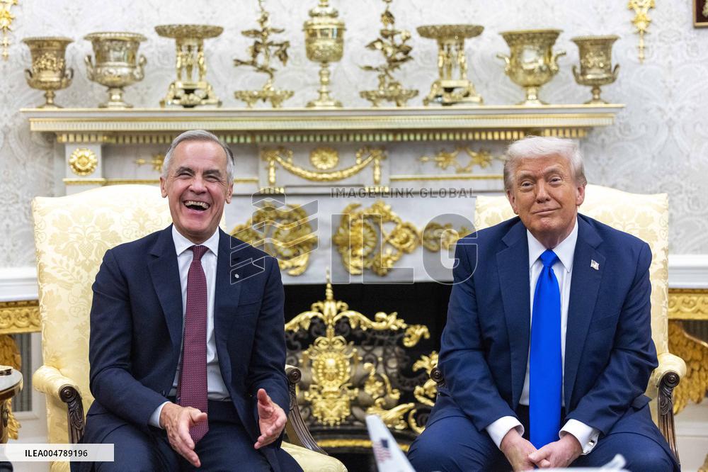 US President Donald J. Trump meets with Canadian Prime Minister Mark Carney