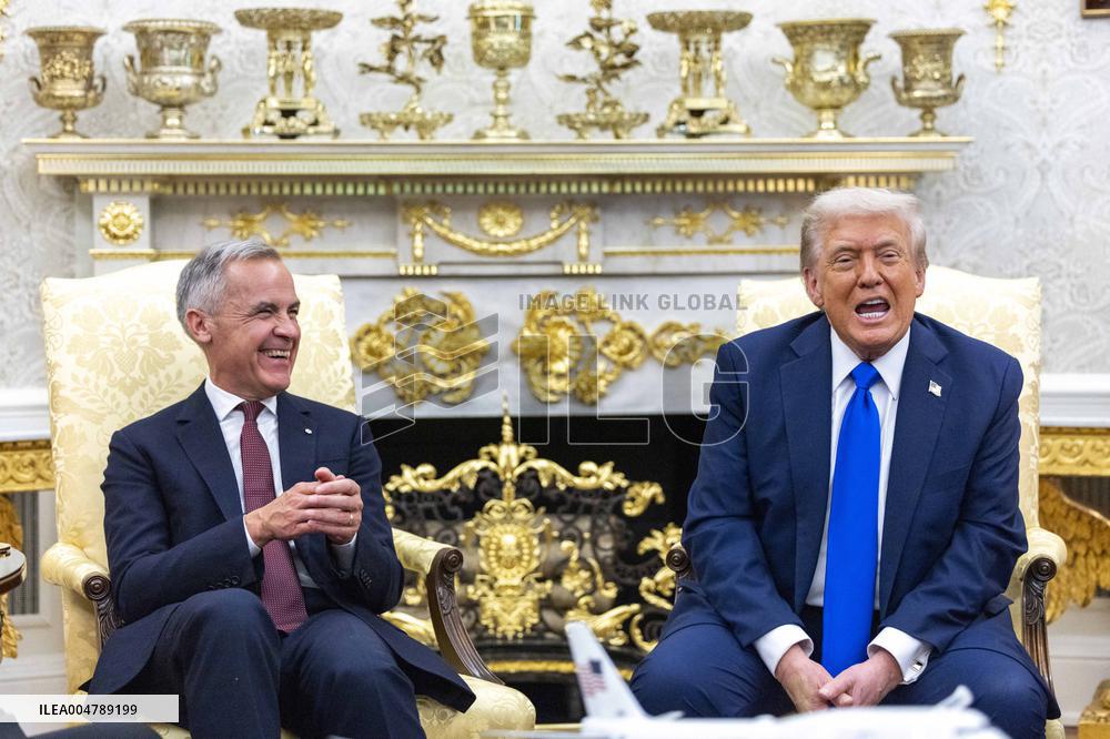 US President Donald J. Trump meets with Canadian Prime Minister Mark Carney