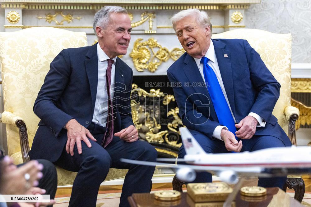 US President Donald J. Trump meets with Canadian Prime Minister Mark Carney