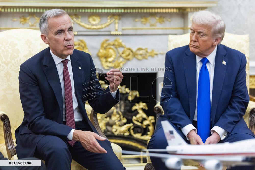 US President Donald J. Trump meets with Canadian Prime Minister Mark Carney