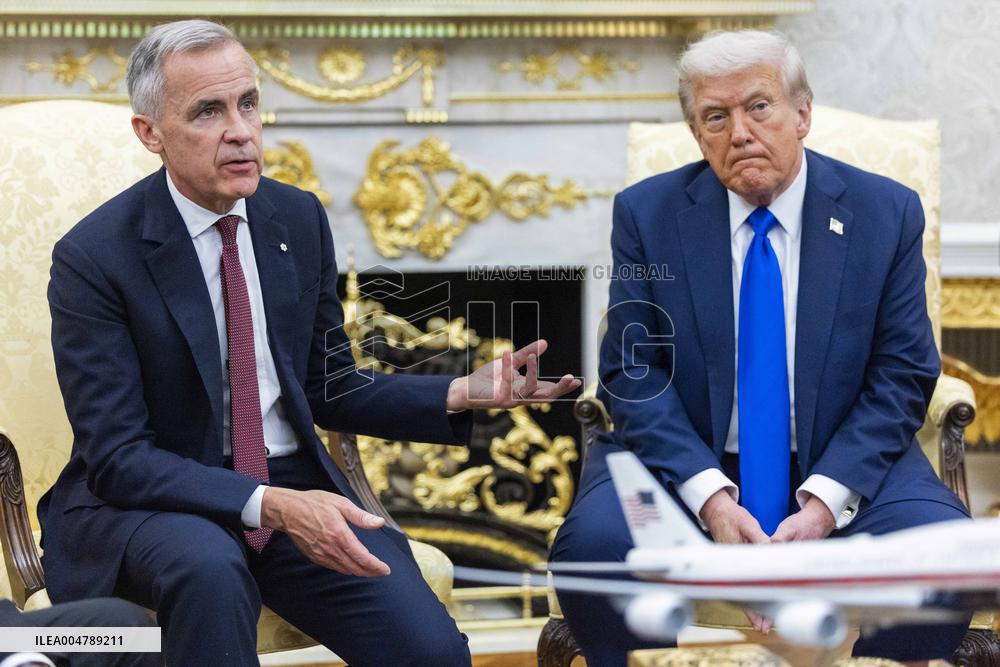 US President Donald J. Trump meets with Canadian Prime Minister Mark Carney