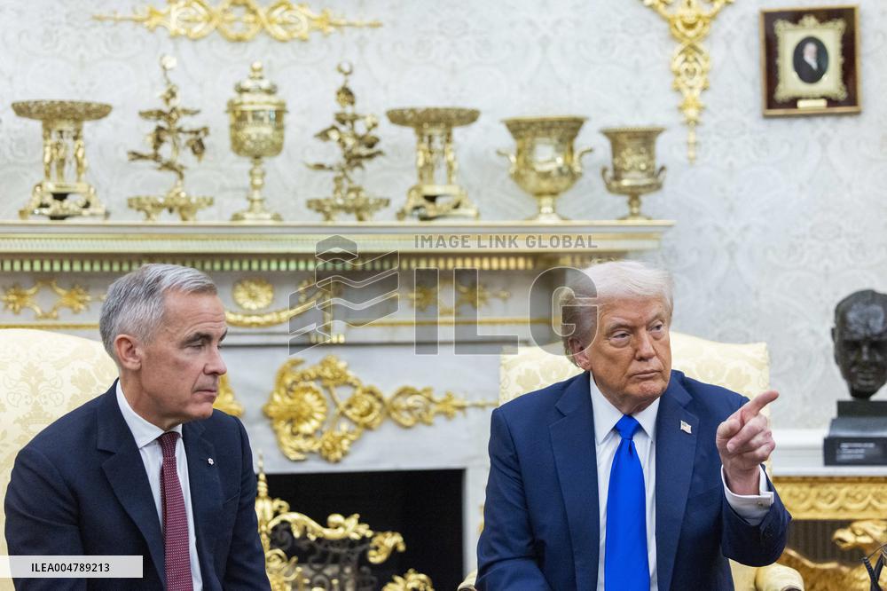 US President Donald J. Trump meets with Canadian Prime Minister Mark Carney