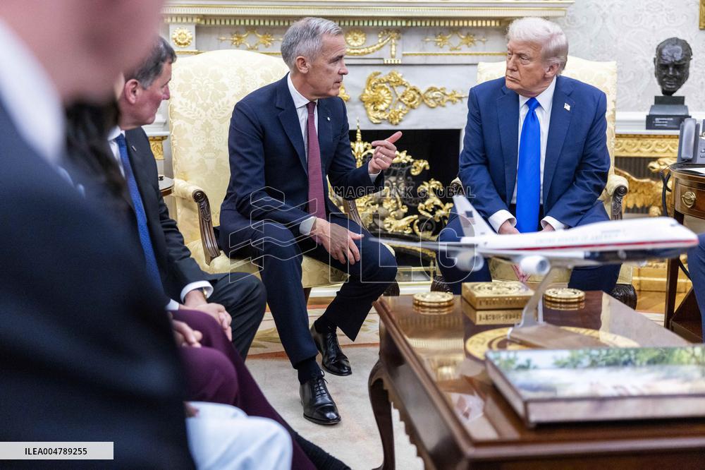 US President Donald J. Trump meets with Canadian Prime Minister Mark Carney