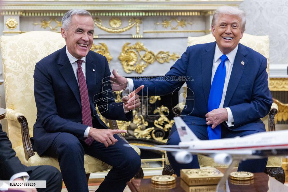 US President Donald J. Trump meets with Canadian Prime Minister Mark Carney