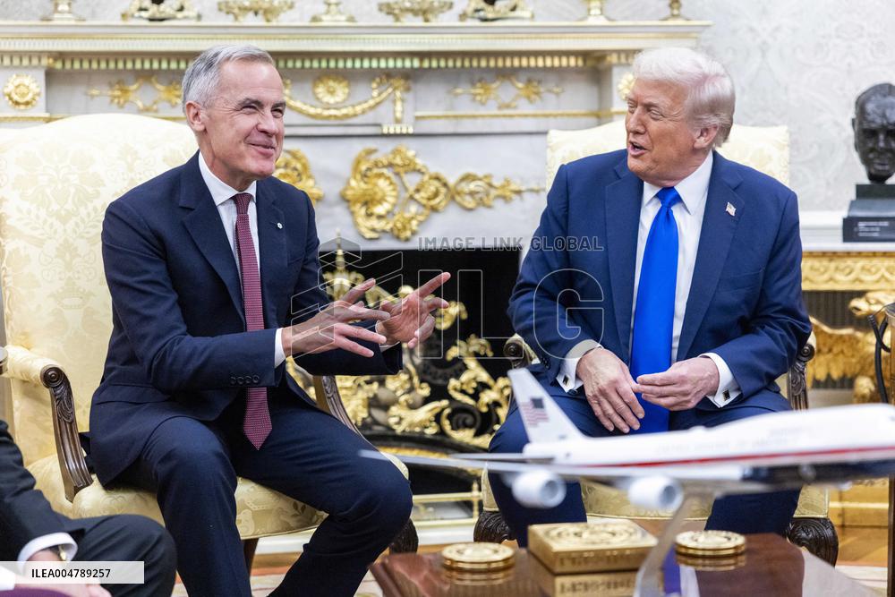 US President Donald J. Trump meets with Canadian Prime Minister Mark Carney