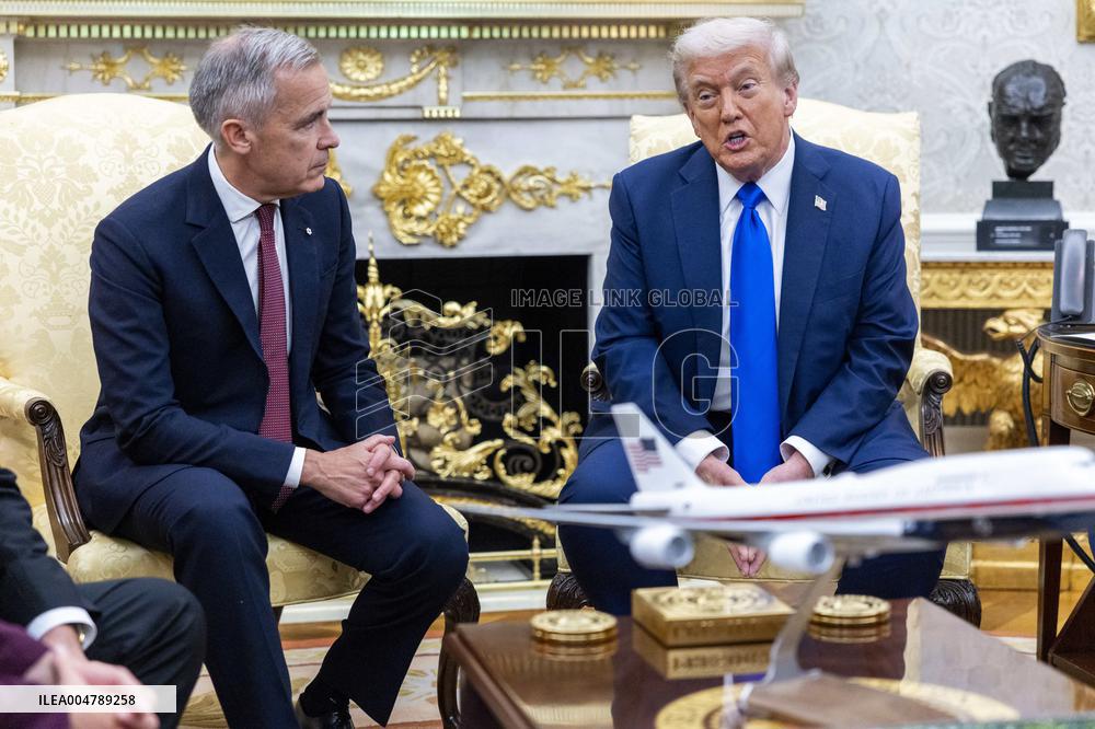 US President Donald J. Trump meets with Canadian Prime Minister Mark Carney