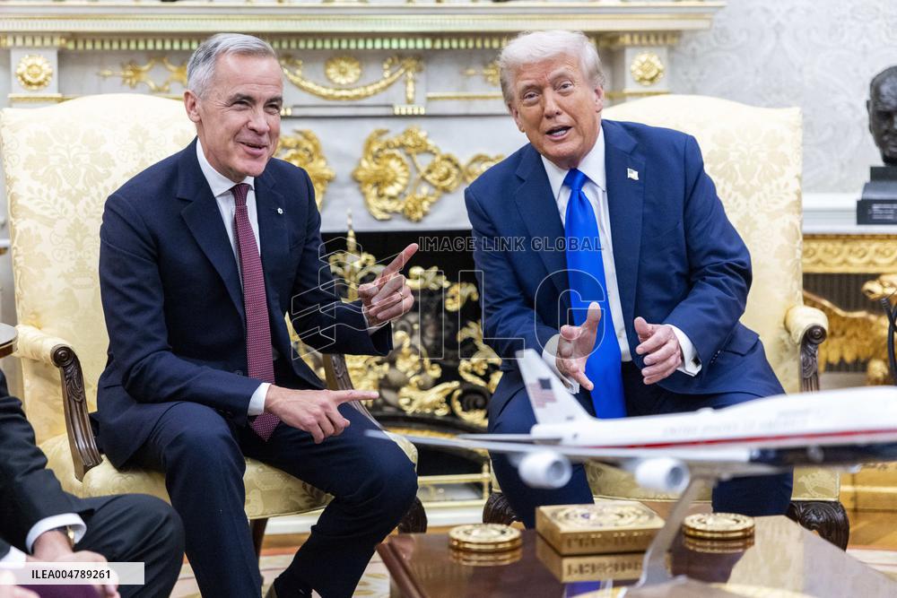 US President Donald J. Trump meets with Canadian Prime Minister Mark Carney