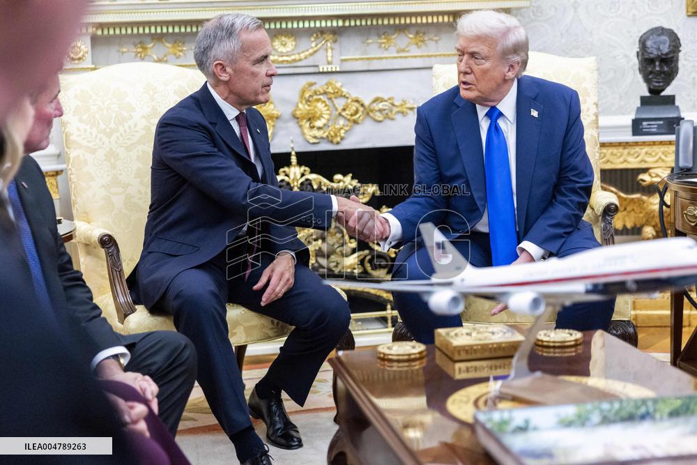 US President Donald J. Trump meets with Canadian Prime Minister Mark Carney