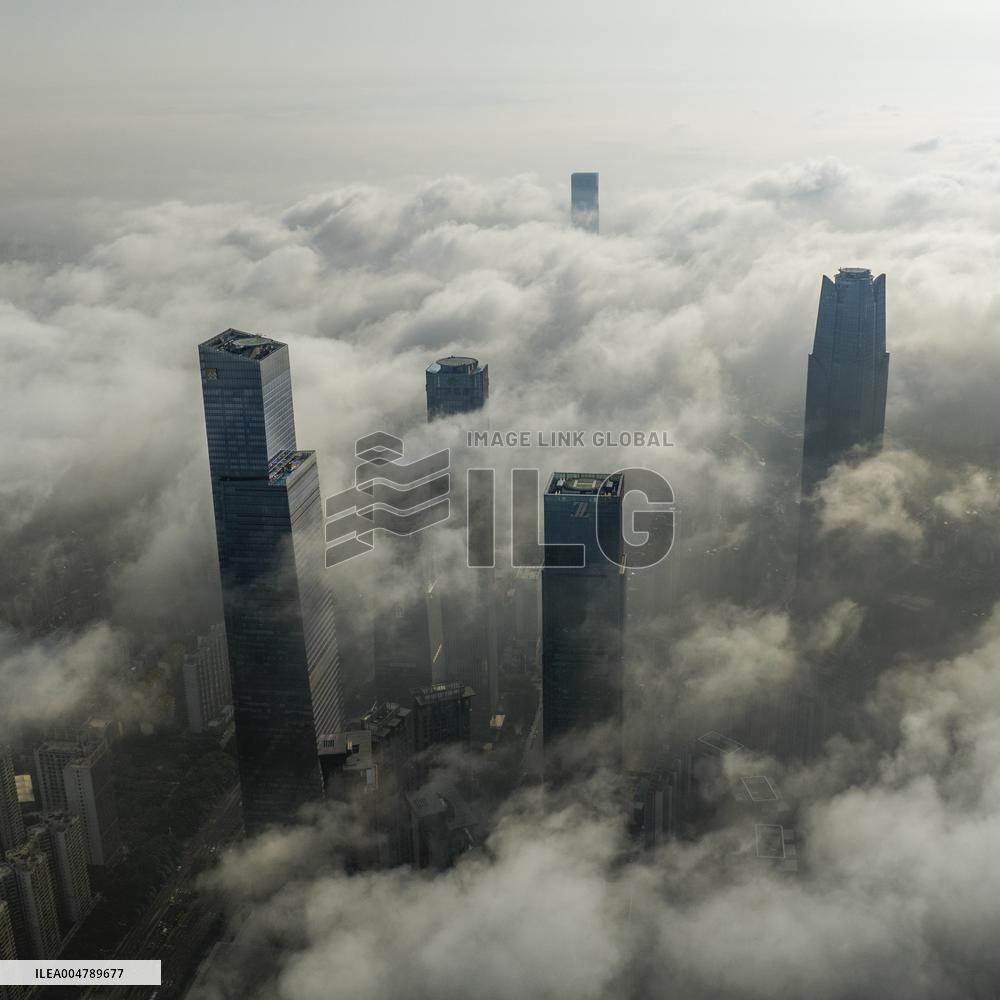 High-rise Buildings Loom in the ASEAN Business District in Nanning