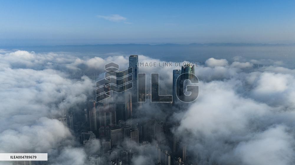 High-rise Buildings Loom in the ASEAN Business District in Nanning