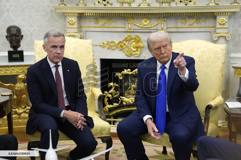 Donald Trump Meets With Mark Carney - DC