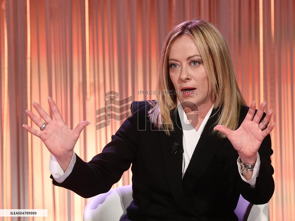 Giorgia Meloni At Cinque Minuti TV Show - Rome