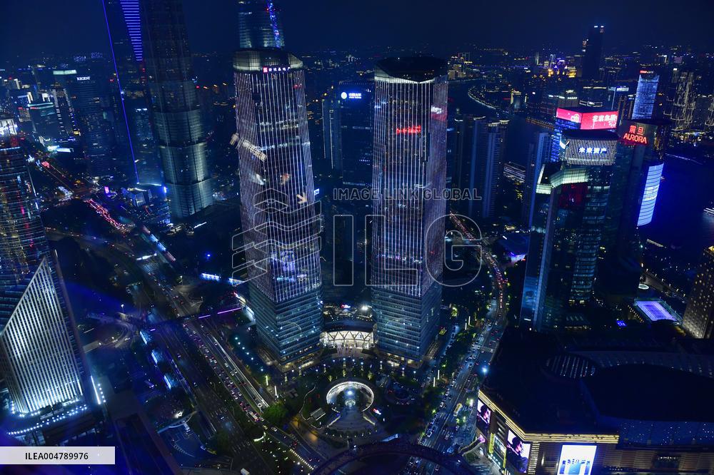 Huangpu River Skyscrapers Night View