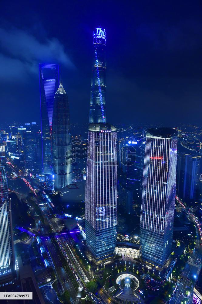 Huangpu River Skyscrapers Night View