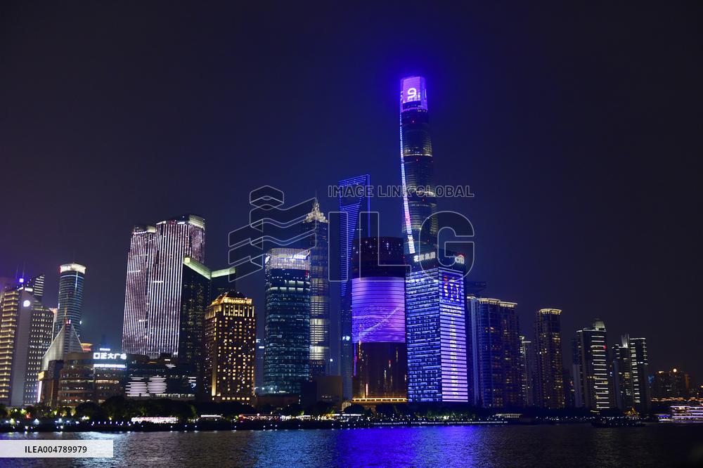 Huangpu River Skyscrapers Night View