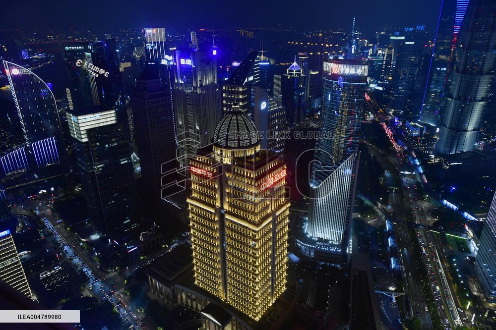 Huangpu River Skyscrapers Night View
