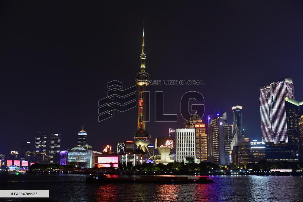 Huangpu River Skyscrapers Night View