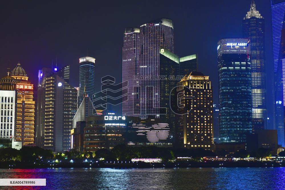 Huangpu River Skyscrapers Night View