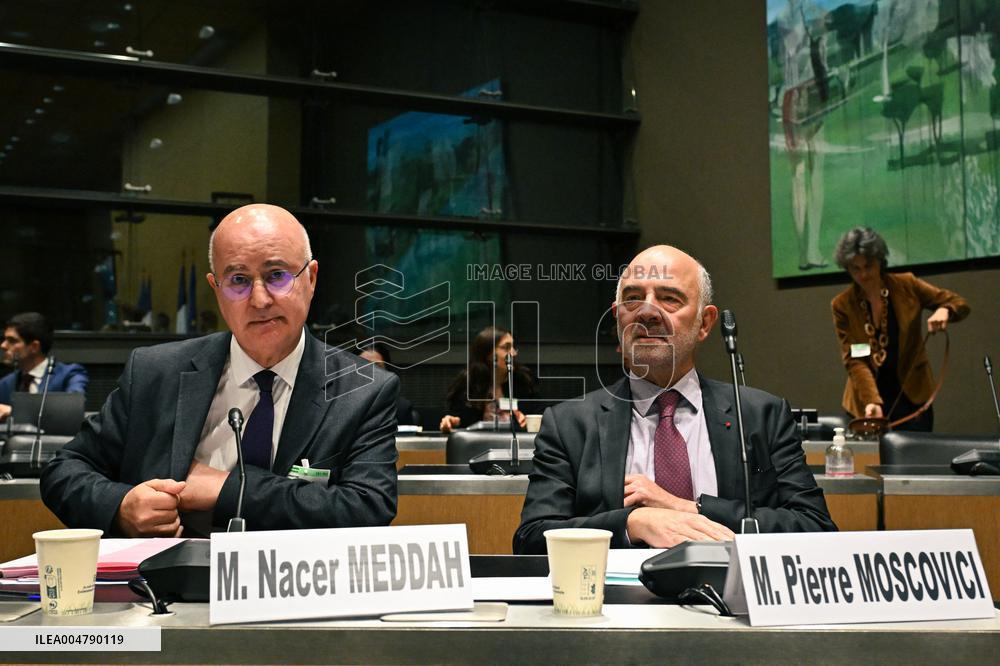 Pierre Moscovici hearing before the Finance and Cultural Affairs and Education Committees in Paris FA