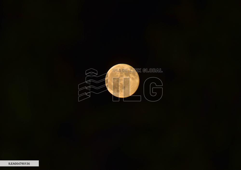 October Full Harvest Moon In Srinagar - India