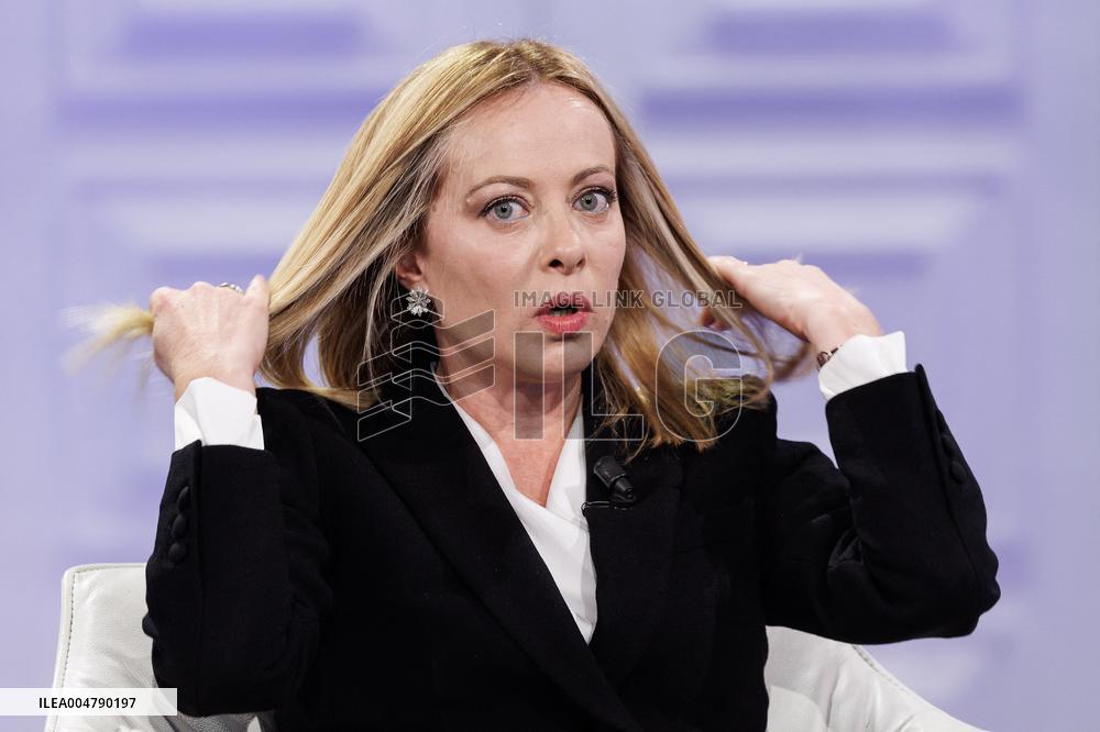 Giorgia Meloni Guest on The Programme "Cinque Minuti" - Rome