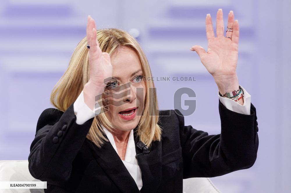 Giorgia Meloni Guest on The Programme "Cinque Minuti" - Rome