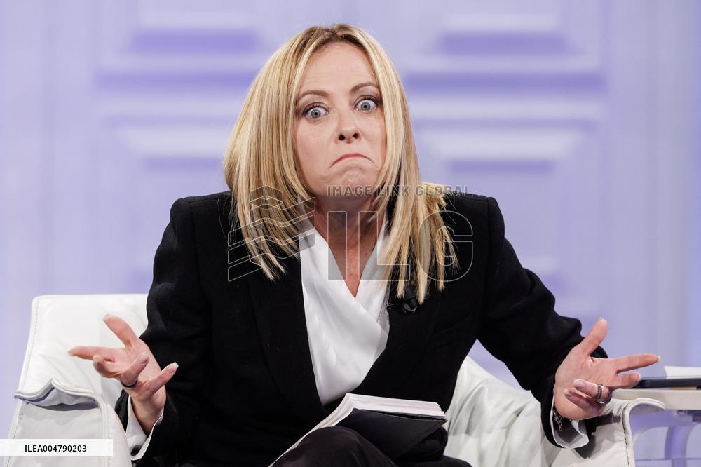 Giorgia Meloni Guest on The Programme "Cinque Minuti" - Rome