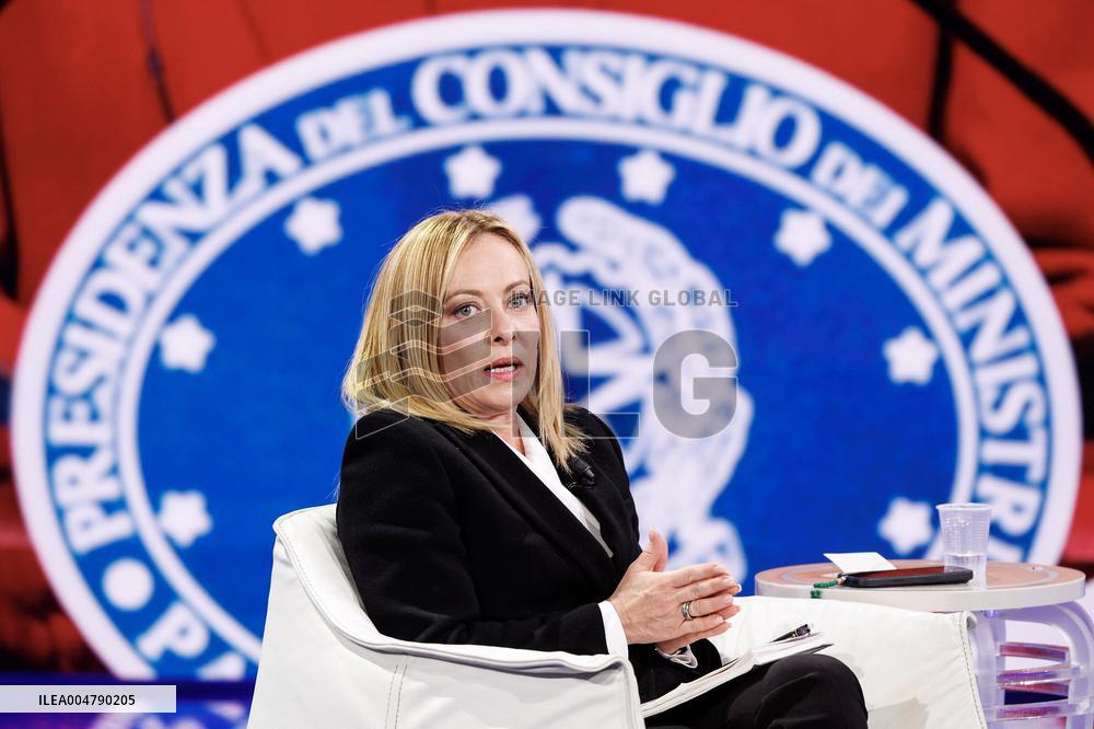 Giorgia Meloni Guest on The Programme "Cinque Minuti" - Rome