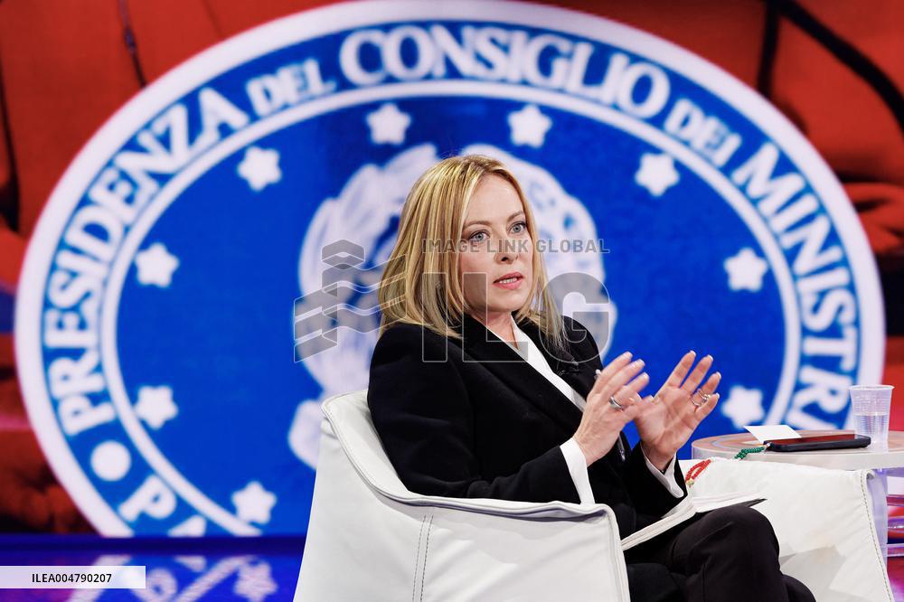 Giorgia Meloni Guest on The Programme "Cinque Minuti" - Rome