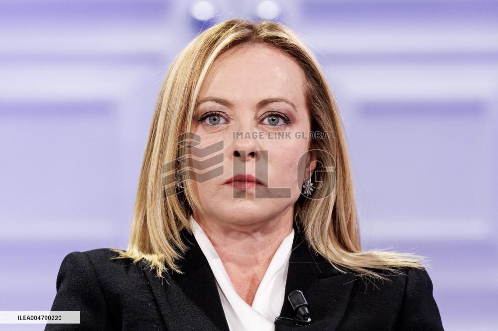 Giorgia Meloni Guest on The Programme "Cinque Minuti" - Rome