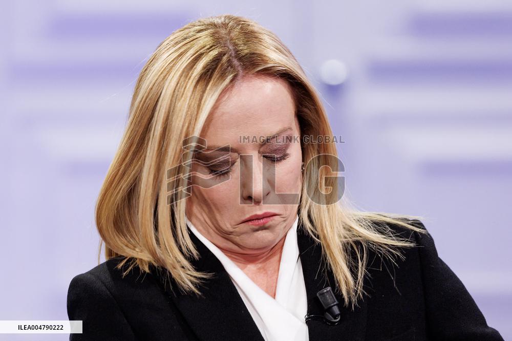 Giorgia Meloni Guest on The Programme "Cinque Minuti" - Rome