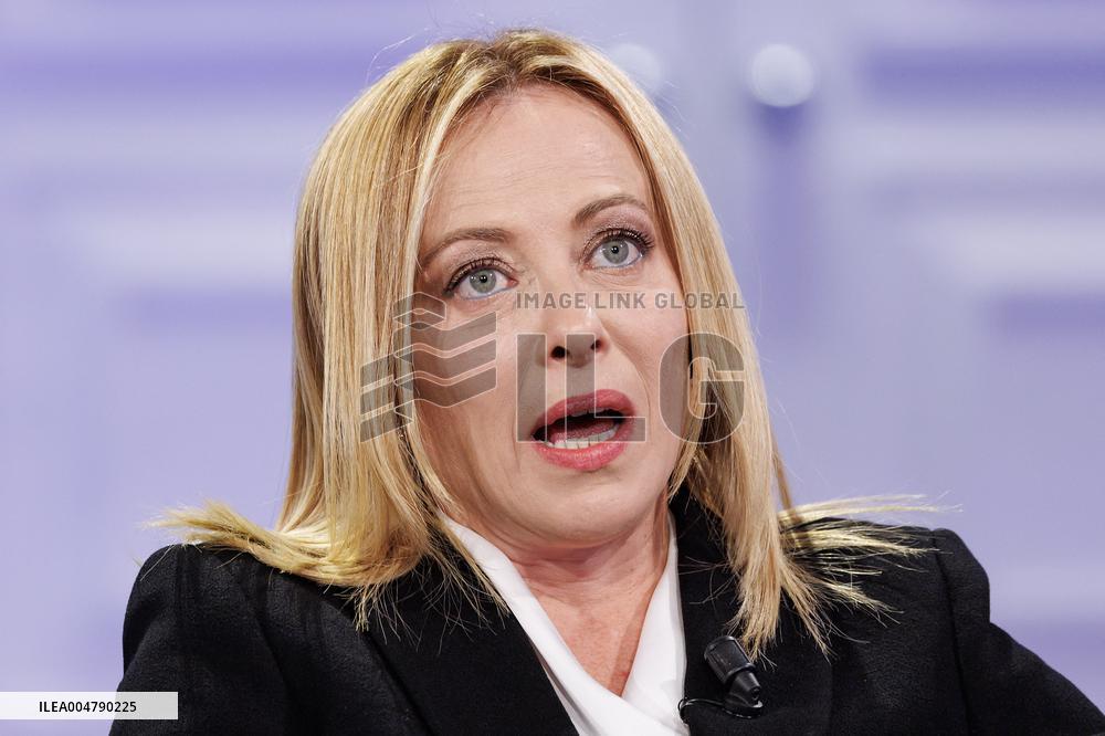 Giorgia Meloni Guest on The Programme "Cinque Minuti" - Rome