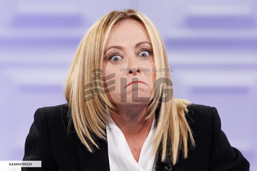 Giorgia Meloni Guest on The Programme "Cinque Minuti" - Rome