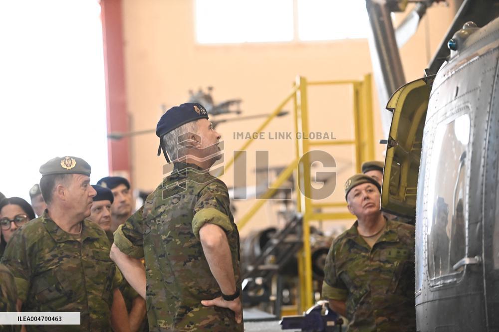 King Felipe Visits The Logistics Academy Of The Spanish Army - Calatayud