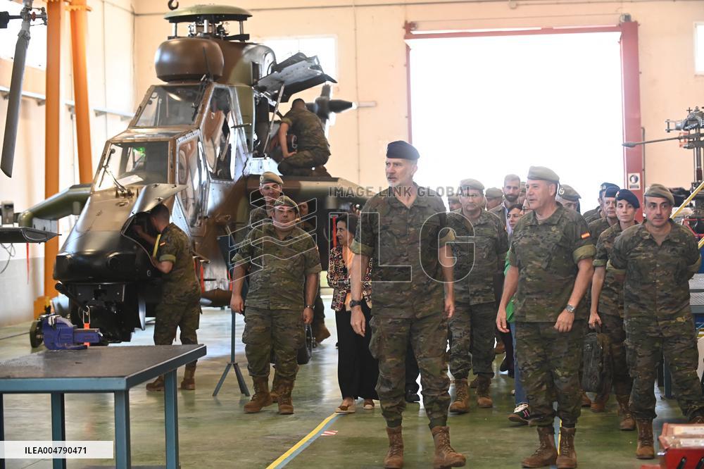 King Felipe Visits The Logistics Academy Of The Spanish Army - Calatayud