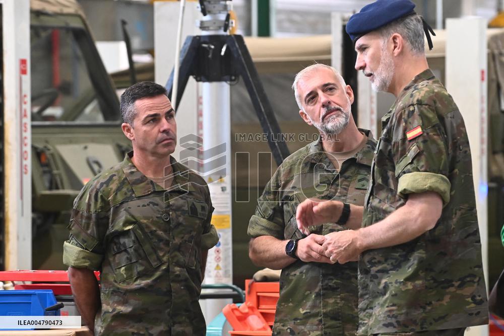 King Felipe Visits The Logistics Academy Of The Spanish Army - Calatayud