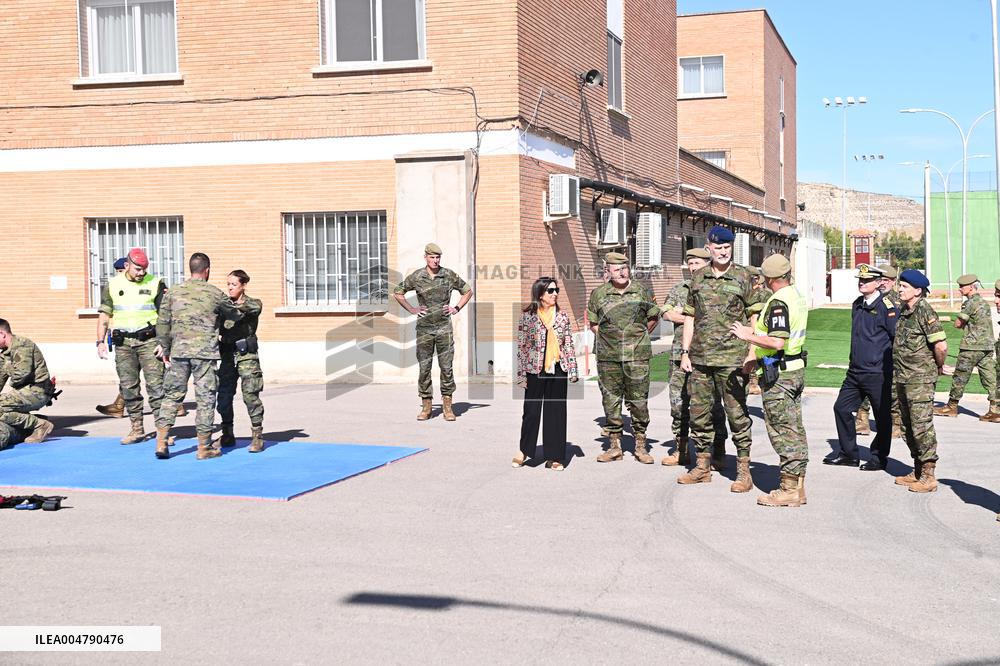 King Felipe Visits The Logistics Academy Of The Spanish Army - Calatayud