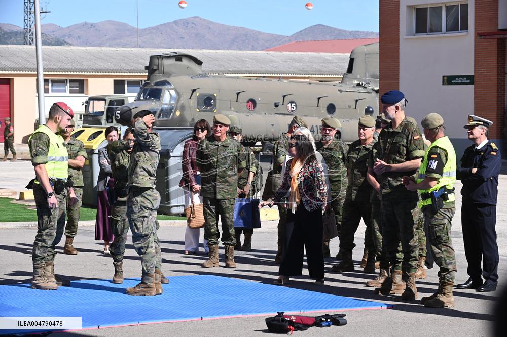 King Felipe Visits The Logistics Academy Of The Spanish Army - Calatayud