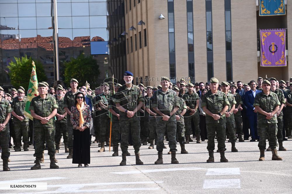 King Felipe Visits The Logistics Academy Of The Spanish Army - Calatayud