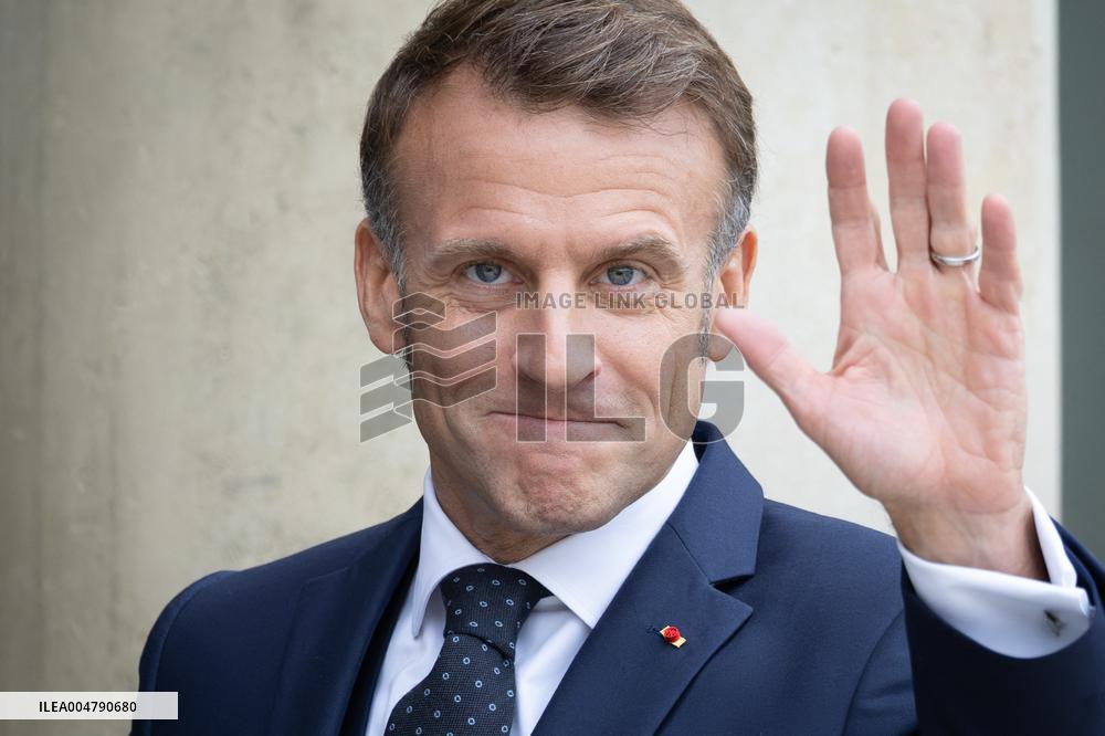 Emmanuel Macron and Brigitte Macron meet with Crown Prince of the Kingdom of Jordan - Paris