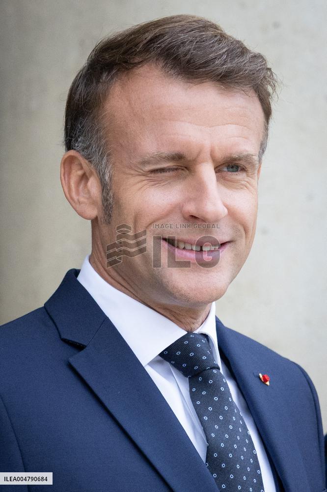 Emmanuel Macron and Brigitte Macron meet with Crown Prince of the Kingdom of Jordan - Paris