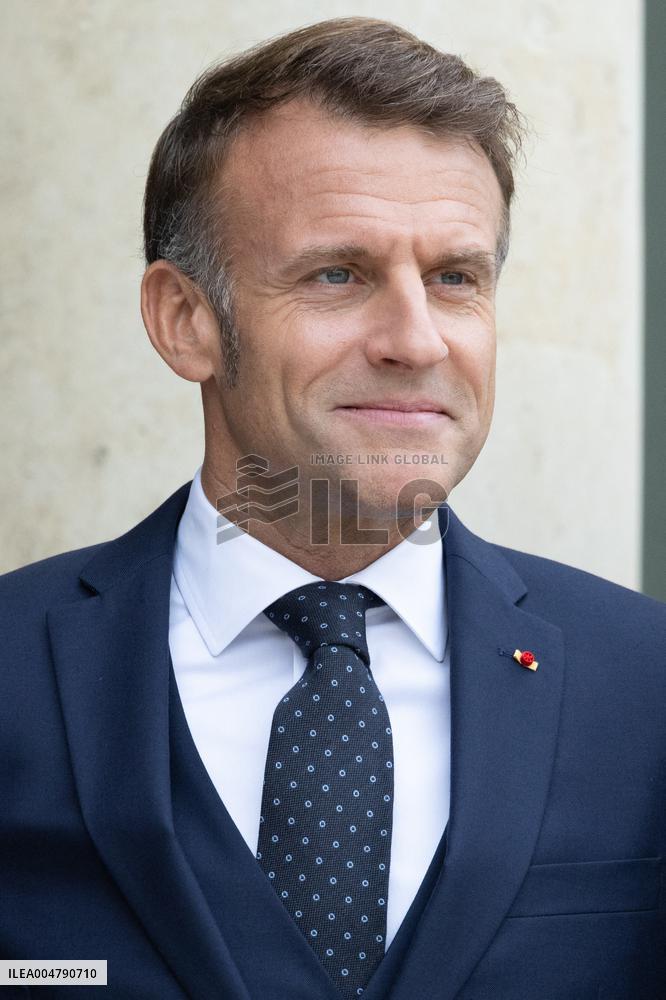 Emmanuel Macron and Brigitte Macron meet with Crown Prince of the Kingdom of Jordan - Paris