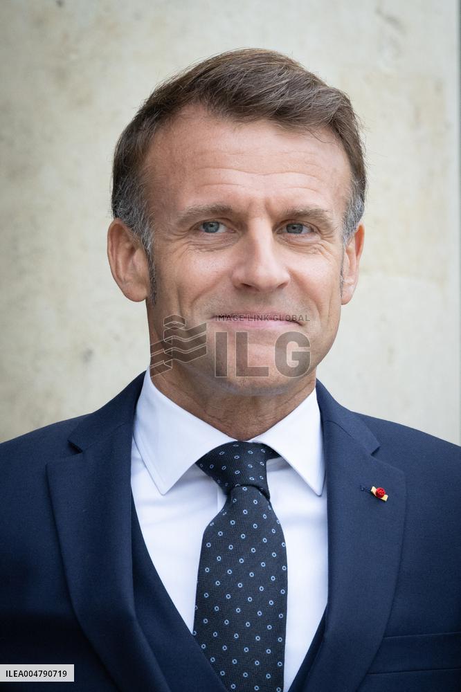 Emmanuel Macron and Brigitte Macron meet with Crown Prince of the Kingdom of Jordan - Paris