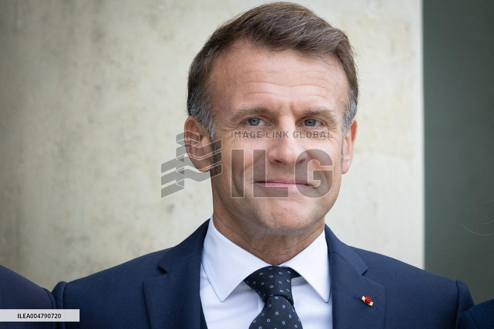 Emmanuel Macron and Brigitte Macron meet with Crown Prince of the Kingdom of Jordan - Paris