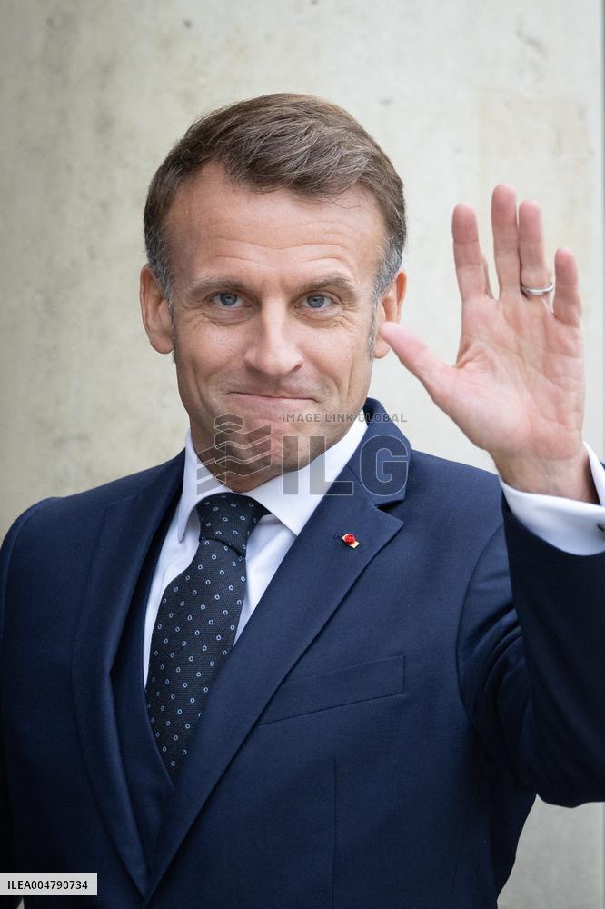 Emmanuel Macron and Brigitte Macron meet with Crown Prince of the Kingdom of Jordan - Paris