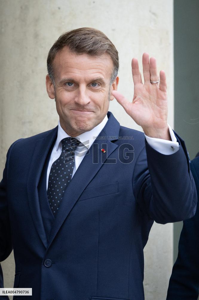 Emmanuel Macron and Brigitte Macron meet with Crown Prince of the Kingdom of Jordan - Paris