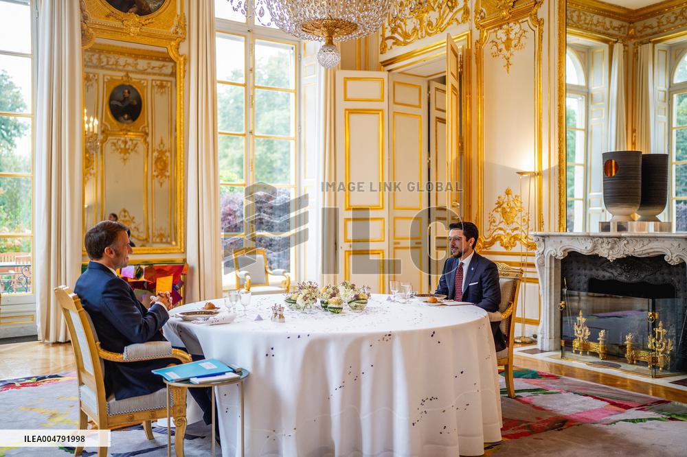 Jordan s Crown Prince and Wife Meet President Macron and Wife - Paris