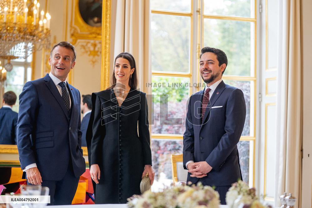 Jordan s Crown Prince and Wife Meet President Macron and Wife - Paris