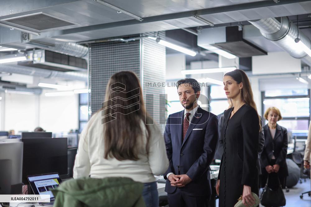 Jordan s Crown Prince and Wife Meet President Macron and Wife - Paris